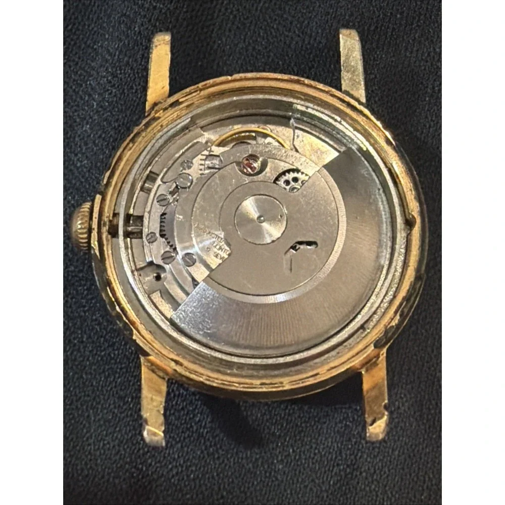 Vintage Clintonmatic 17J Automatic Men's Watch Linen Dial Swiss EB Parts/Repair